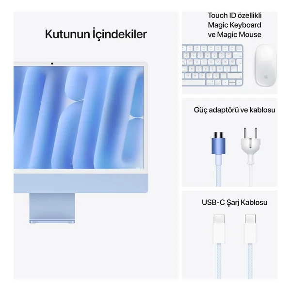 iMac M4 Mavi Md2t4tu/A 24 GB 512 GB SSD 10c GPU 24" 4.5k All İn One PC - Görsel 6