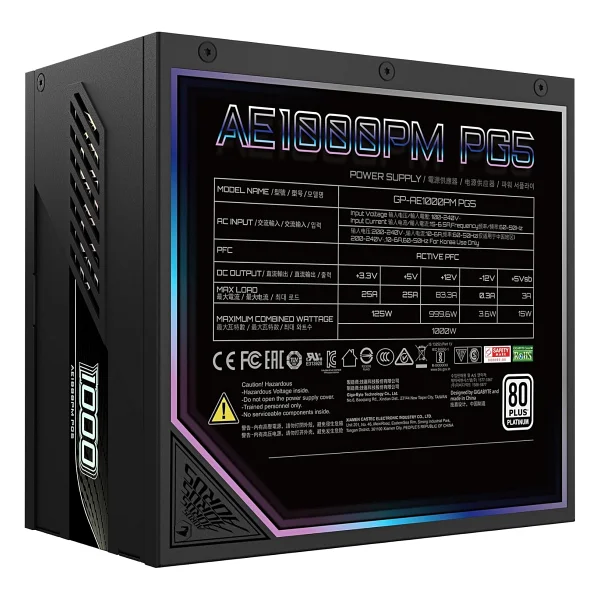 Gigabyte Aorus Elite Gp-Ae1000pm Pg5 Gen5 1000 W Power Supply - Görsel 7