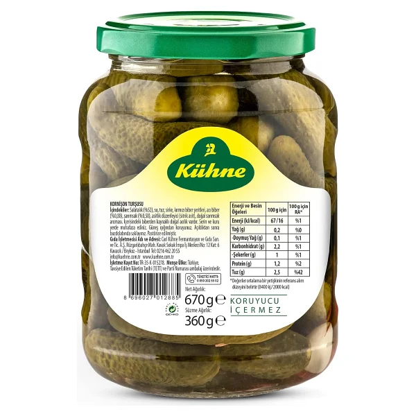 Kühne Tuz Azaltılmış Kornişon Turşusu 670 gr - Görsel 2