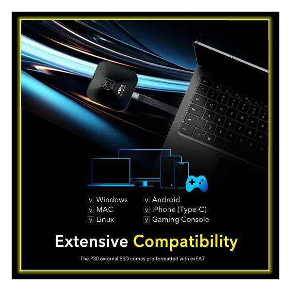 Addlink P30 1tb 4000-3600 MB/S USB 4.0 (40gbps) Type-C Portable Taşınabilir SSD Ad1tbp30b4k - Görsel 6