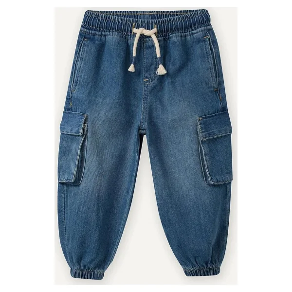 DeFacto %100 Pamuk Jogger Fit Jean Pantolon Erkek Bebek G6143A526SP - Görsel 5