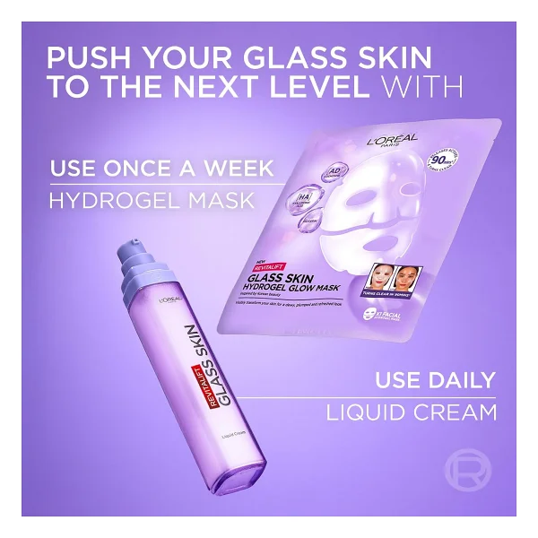 L 'oreal Paris Revitalift Glassy Skin Cam Cilt Görünümü Etkili Şeffaflaşan Işıltı & Nem Veren Hidrojel Yüz Maskesi - Görsel 9