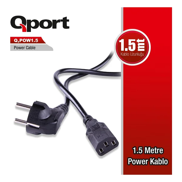 Qport Q-Pow1_5 1.5 M Güç Kablosu - Görsel 2