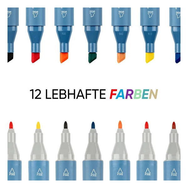 Art-X Sketch Duo 18046 12'li Çift Taraflı Marker Kalem Seti - Görsel 4