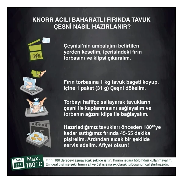 Knorr 31 gr Acılı Baharatlı Fırında Tavuk Çeşnisi - Görsel 6
