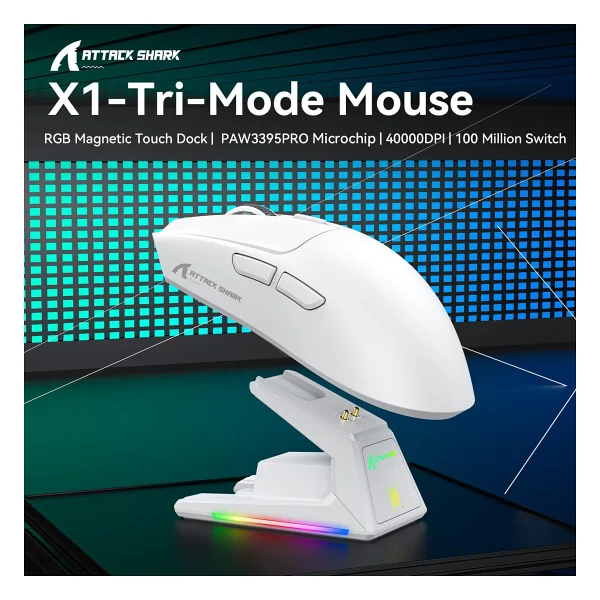 Attack Shark X1 Şarj İstasyonlu Kablosuz Oyuncu Mouse - Görsel 7
