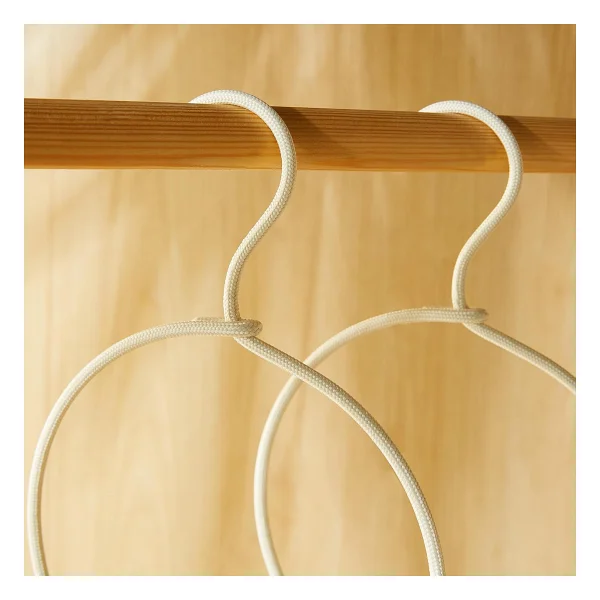 Ocean Home Textile 4'lü Halka Ekru Renk Kumaş Kaplı Metal Aksesuar Askısı 24.5 x 16 x 0.5 cm - Görsel 6