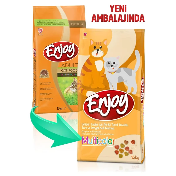 Enjoy Renkli Taneli Tavuklu 15 Kg Yetişkin Kedi Maması - Görsel 2