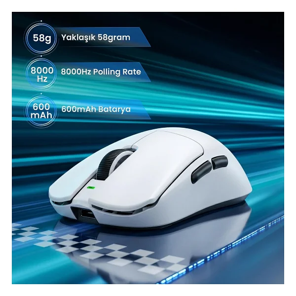 Aula V9 Pro Şarjlı Optik Kablolu/Kablosuz Oyuncu Mouse - Görsel 3