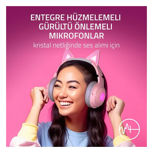Razer Kraken Kitty V2 BT Pembe Kulak Üstü Bluetooth Kulaklık - Görsel 5