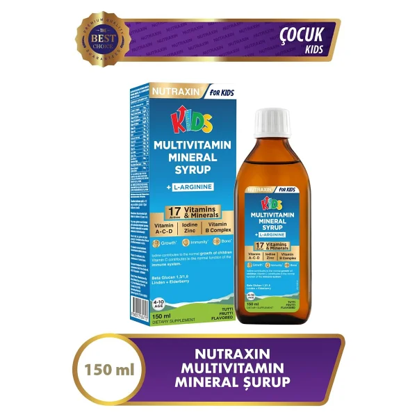 Nutraxin Kids Multivitamin Mineral 150 ml Şurup - Görsel 9
