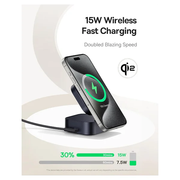Baseus Picogo 2in1 67 W Magsafe Kablosuz Hızlı Şarj Aleti - Görsel 4