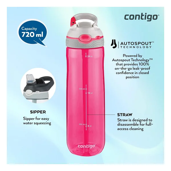 Contigo Ashland Pembe 720 Ml Tritan Su Matarası - Görsel 2