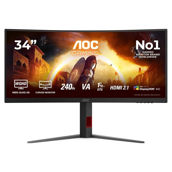 Aoc Cu34g4z 34" 0.3 Ms Wqhd Curved 240 Hz Oyuncu Monitörü - Görsel 2