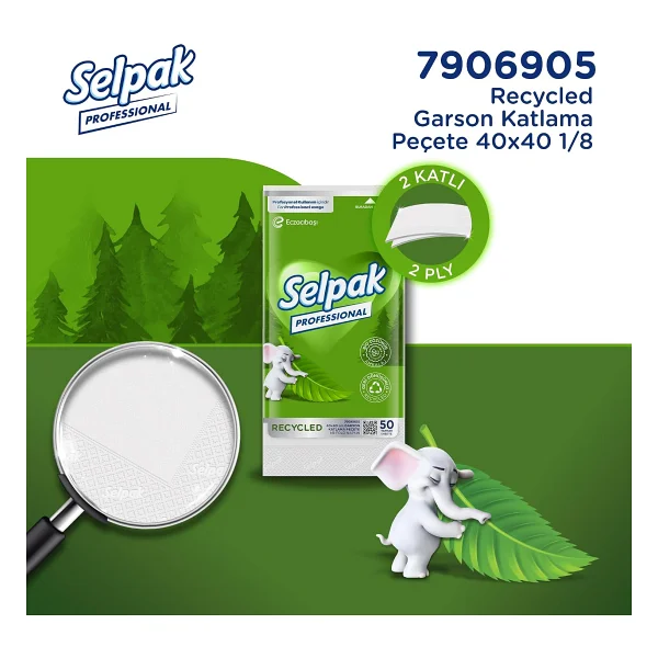 Selpak Professional Recycled Garson Katlama Peçete 50 Yaprak 40x40 1/8, 20'li - Görsel 4