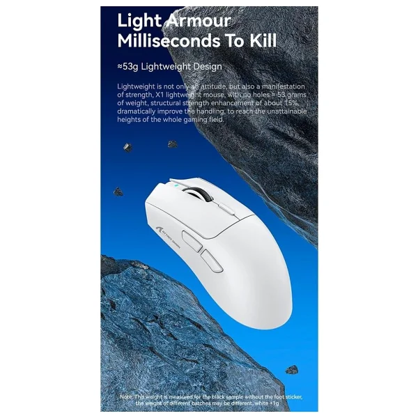 Attack Shark X1 Beyaz Şarj İstasyonlu Kablosuz Oyuncu Mouse - Görsel 5