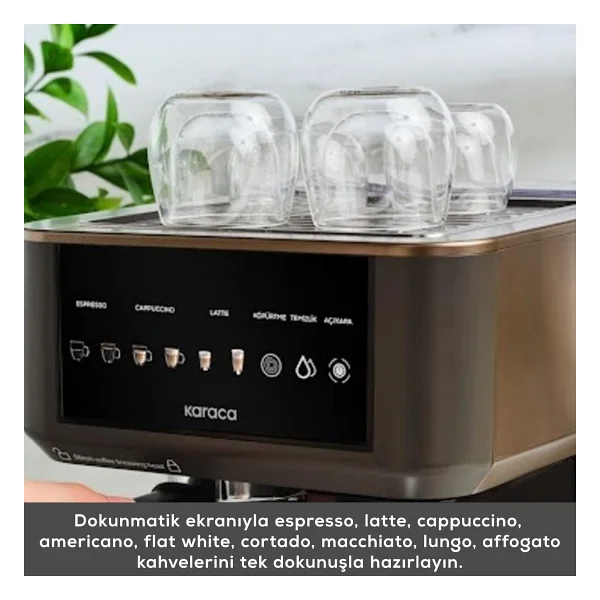 Karaca MyCaffe Barista S10 Walnut Brown Yarı Otomatik Espresso Makinesi - Görsel 3