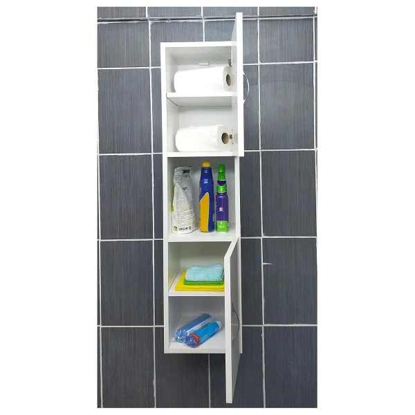 Irmak Mobilya 2 Kapaklı Bölmeli Banyo Asma Boy Dolabı Çok Amaçlı Duvara Monteli Dolap - Görsel 2