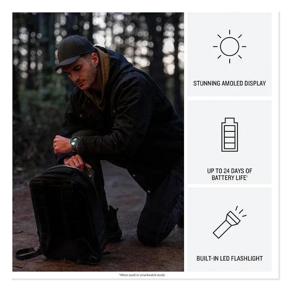 Garmin Instinct 3 50mm AMOLED Tactical Edition Akıllı Saat - Görsel 5