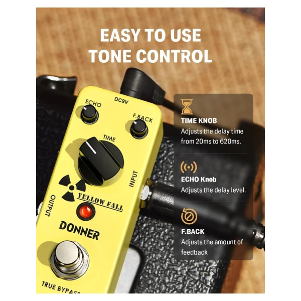 Donner Yellow Fall Vintage Analog Delay Pedalı - Görsel 3
