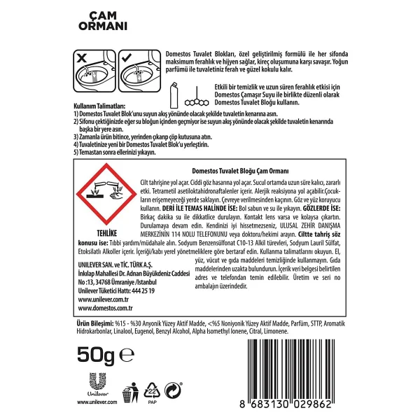 Domestos Wc Blok 5'li Güç Çam Ferahlığı - Görsel 6