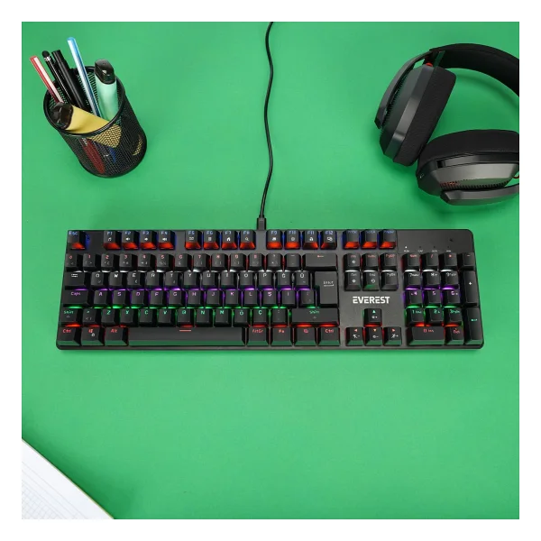 Everest Lumos KB-MK1 Siyah Blue Switch Kablolu Mekanik Oyuncu Klavyesi - Görsel 8