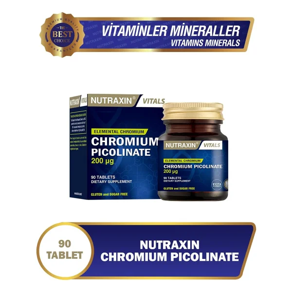 Nutraxin Chromium Picolinate 200 mcg 90 Kapsül - Görsel 3