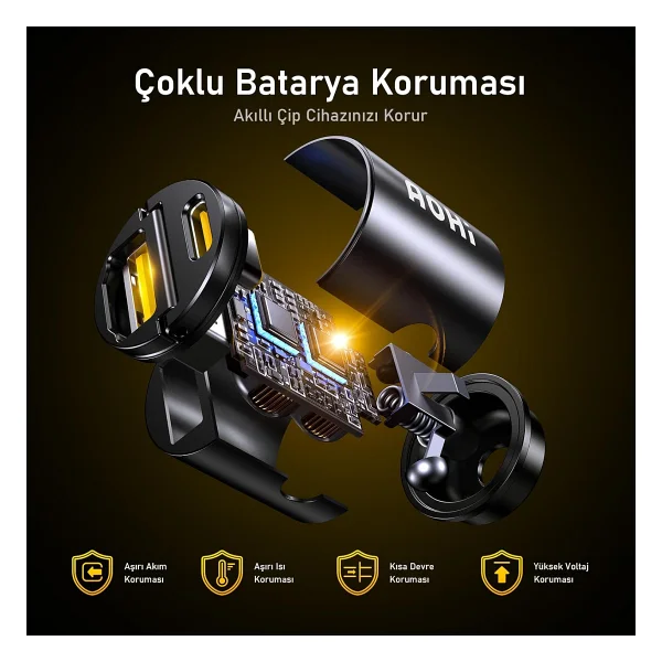 Aohi Superauto 65 W Hızlı Araç Şarj Aleti - Görsel 6