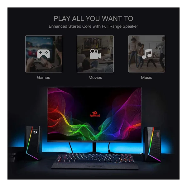 Redragon Anvil GS520 RGB USB 1+1 10 W Hoparlör - Görsel 6