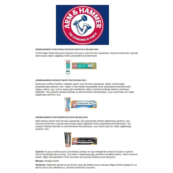 Arm & Hammer Advance White Pro Beyazlatıcı 75 ml 2 Adet Florürlü Diş Macunu - Görsel 2