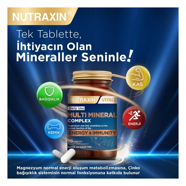 Nutraxin Multi Mineral Complex 60 Tablet - Görsel 4