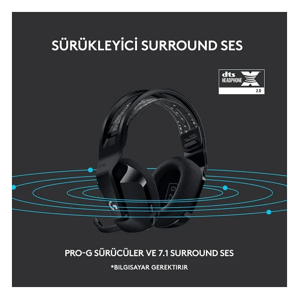 Logitech G733 Lightspeed RGB 7.1 Kablosuz Kulak Üstü Oyuncu Kulaklığı - Görsel 10