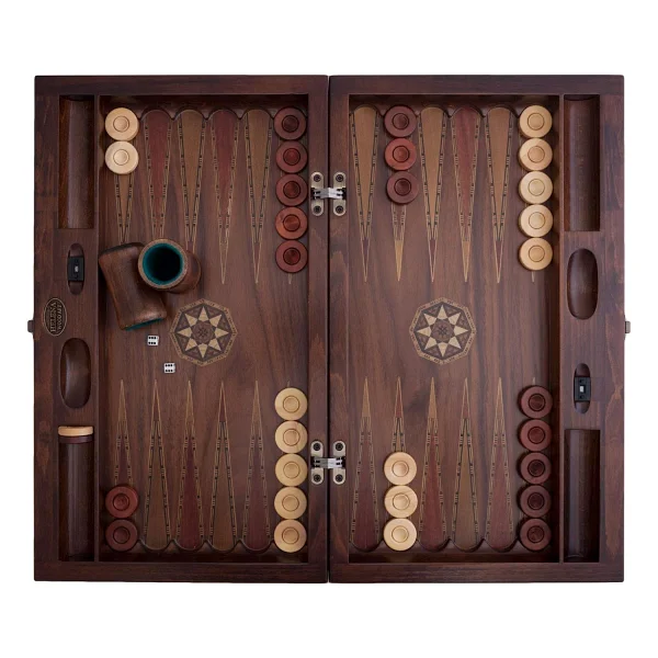 Helena Wood Art Smarty Carved Oymalı Tavla - Görsel 2