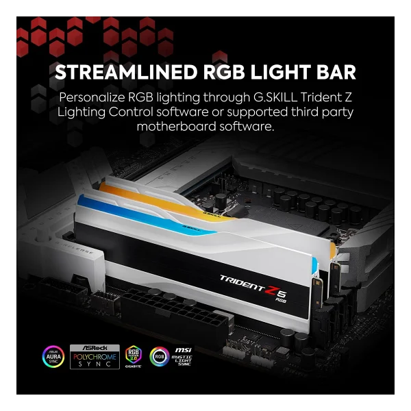 G.Skill Trident Z5 RGB 32 GB (2x16) 6000 MHz Cl36 F5-6000j3636f16gx2-Tz5rw DDR5 RAM - Görsel 3