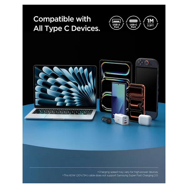 Spigen Aca08715 1 M USB To Type-C Hızlı Şarj Kablosu - Görsel 7