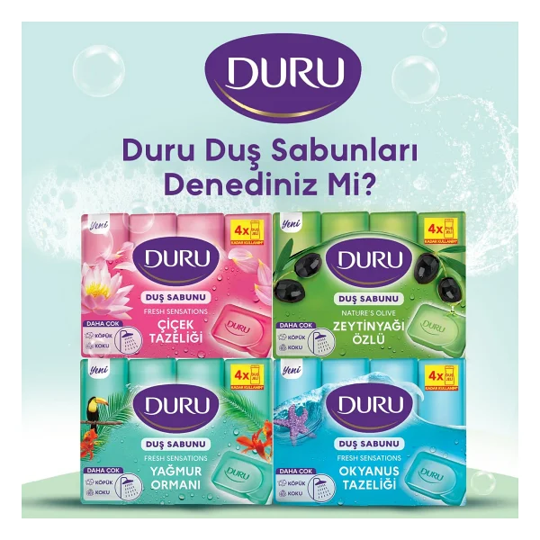 Duru Natural Olive Zeytinyağı Özlü 4x150 Gr Banyo Sabunu - Görsel 6