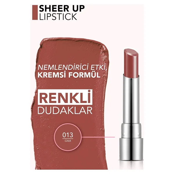 Flormar Sheer Up Parlak Bitişli Nemlendirici 013 Gaia Stick Ruj - Görsel 4
