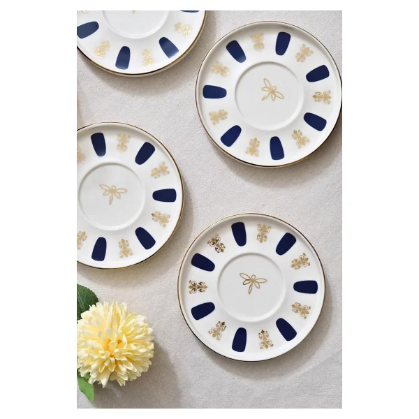 Tabak Evi Acem Zade 12.5 cm 4'lü Porselen Çay Tabağı - Görsel 2