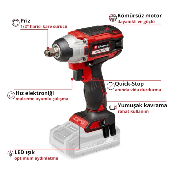 Einhell Impaxxo 18/230 Darbeli Somun Sıkma Makinesi - Görsel 4