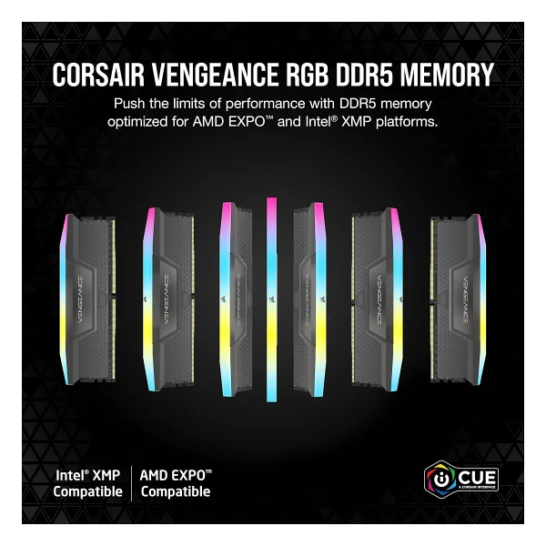 Corsair Vengeance RGB 32 GB 5600 MHz Cl40 Cmh32gx5m1b5600z40 DDR5 RAM - Görsel 2