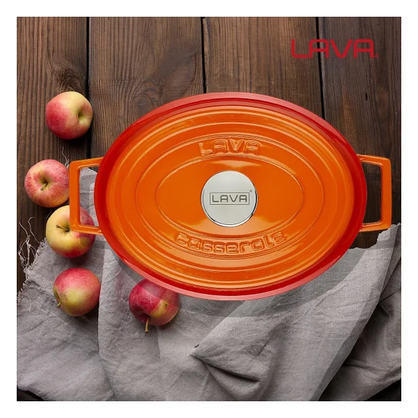 Lava Edition Oval Turuncu 23x29 Cm Döküm Tencere - Görsel 7