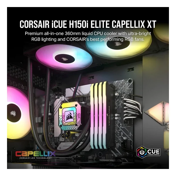 Corsair İcue H115i Elite Capellix Xt Cw-9060069-Ww 280 Mm İşlemci Sıvı Soğutucu - Görsel 2