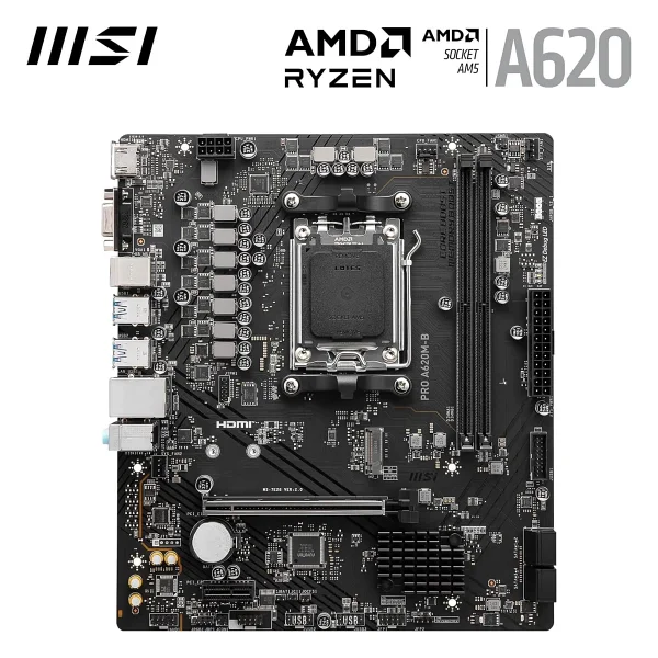 MSI Pro A620M-B AMD AM5 DDR5 Micro ATX Anakart - Görsel 2
