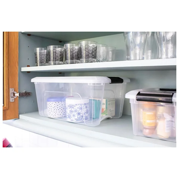 Iris Ohyama, 3'lü Set İstiflenebilir Saklama Kutusu, Klik Kilitli - New Top Box Ntb-15 - Plastik, Şeffaf, 3 X 15 L, U 39,5 X G 29 X Y 18,6 Cm - Görsel 2