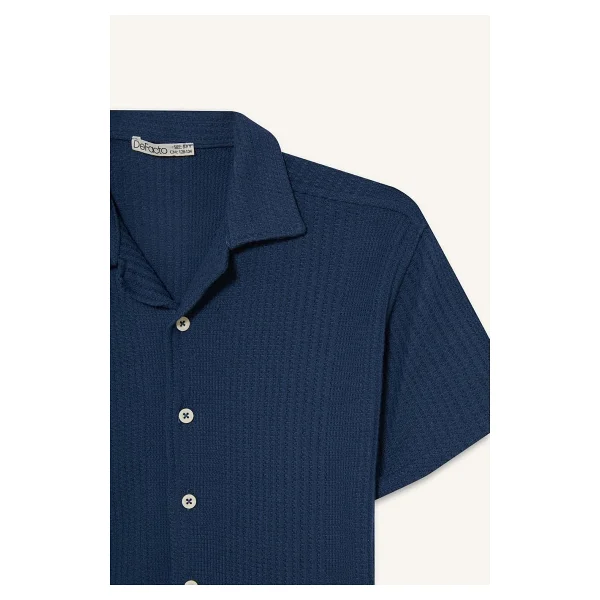DeFacto Erkek Çocuk Oversize Geniş Kalıp Polo Yaka Kısa Kollu Gömlek E3313A825HS - Görsel 9
