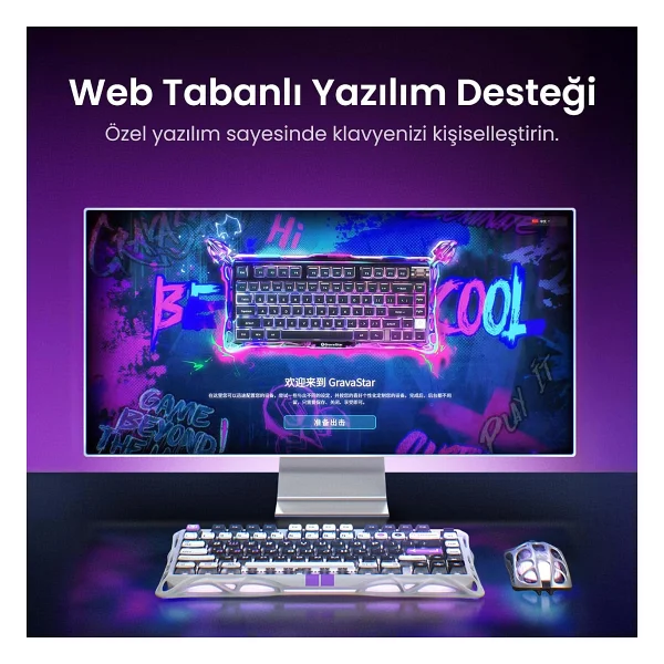 Gravastar Mercury V75 He Siyah RGB %75 Tkl Magnetic Switch Kablolu Mekanik Oyuncu Klavyesi - Görsel 7