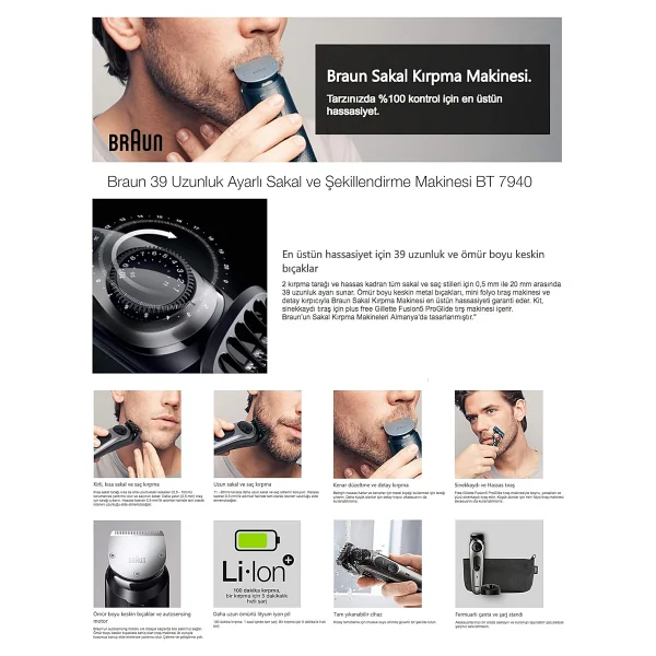 Braun BT7940 Sakal Kesme ve Şekillendirme Makinesi - Görsel 8
