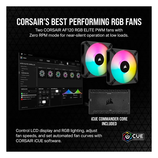 Corsair iCUE H100i Elite LCD XT CW-9060074-WW 240 mm İşlemci Sıvı Soğutucu - Görsel 5