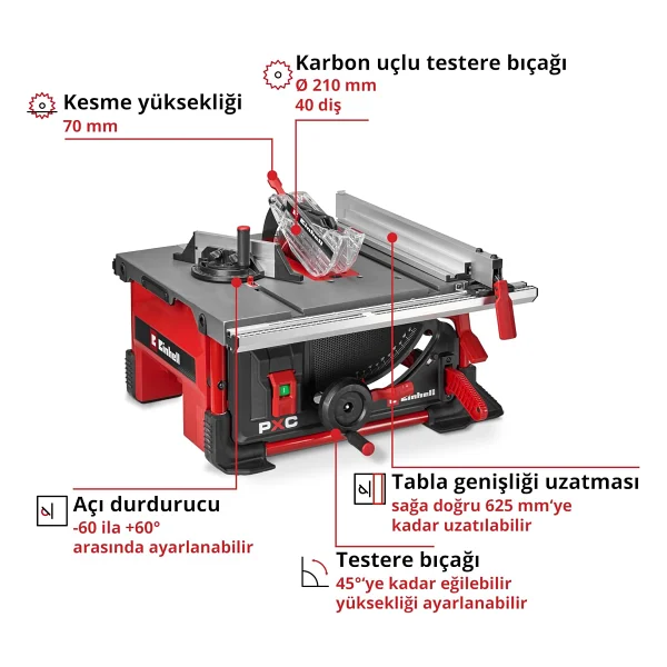 Einhell Te-Ts 36/8 T Li Tezgah Testere - Görsel 3