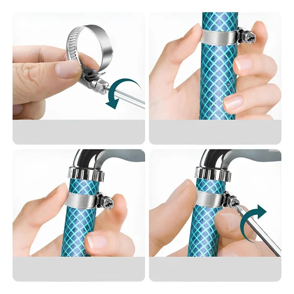 Hortum Kelepçesi Tork Ayarlı 13x19 Mm Paslanmaz Çelik Boru Metal Kelepçe Ayarlanabilir Klips 5 Adet - Görsel 5